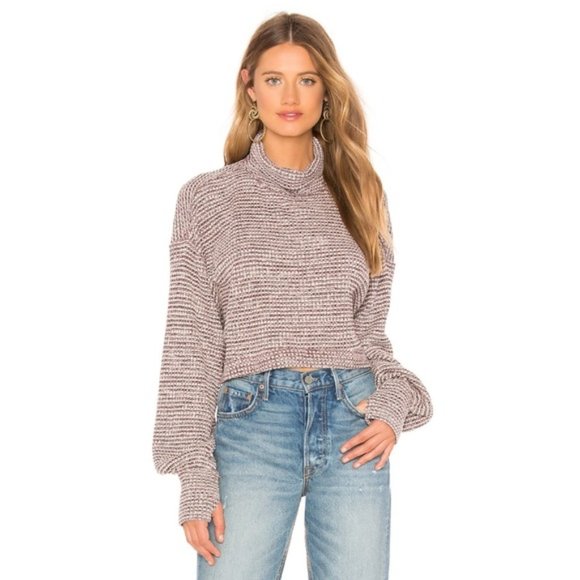 Free People Sweaters - Free People Cropped Turtleneck Sweater Big Sleeves